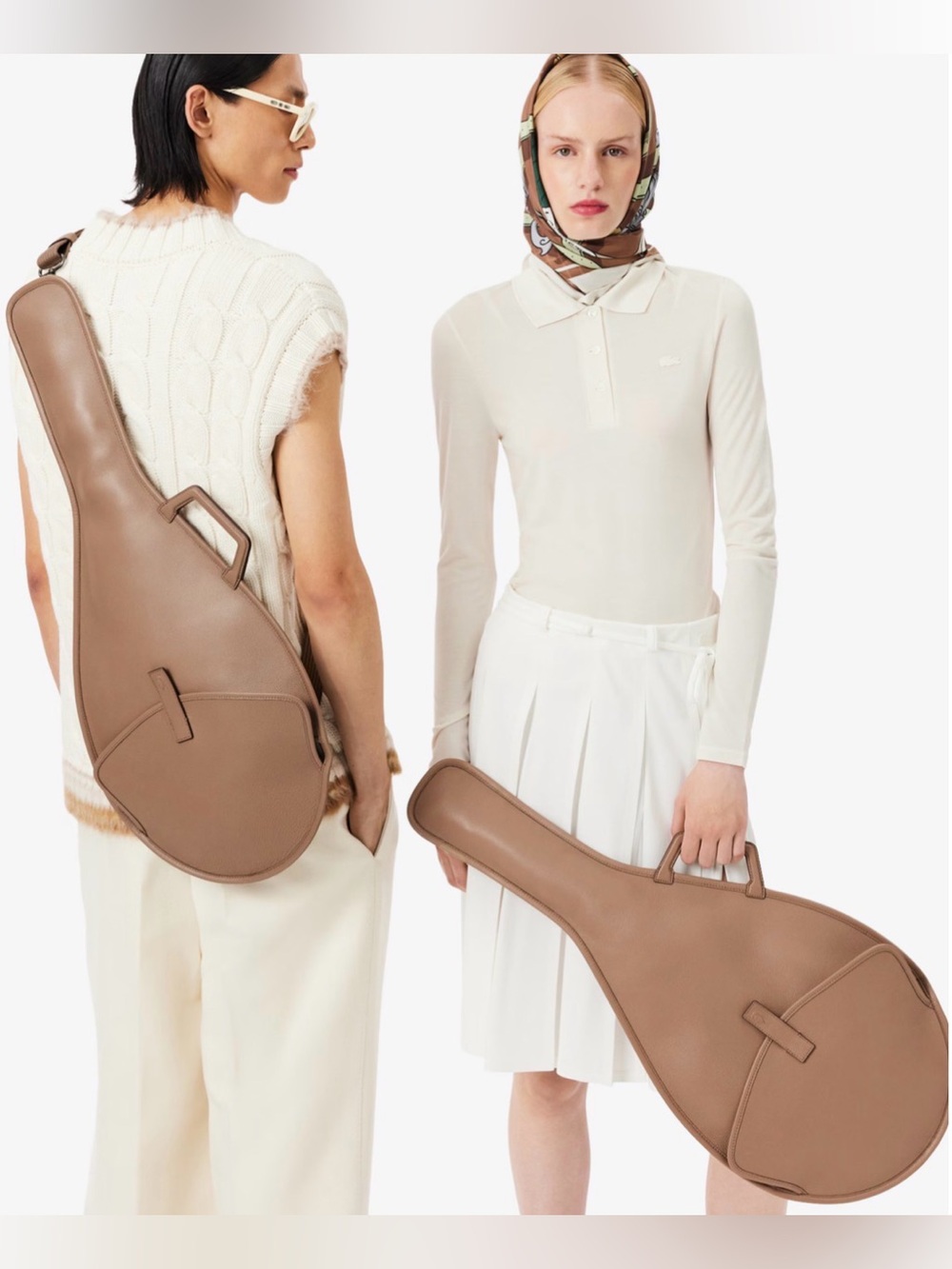 Lacoste Runway Grain Leather Racket Bag
